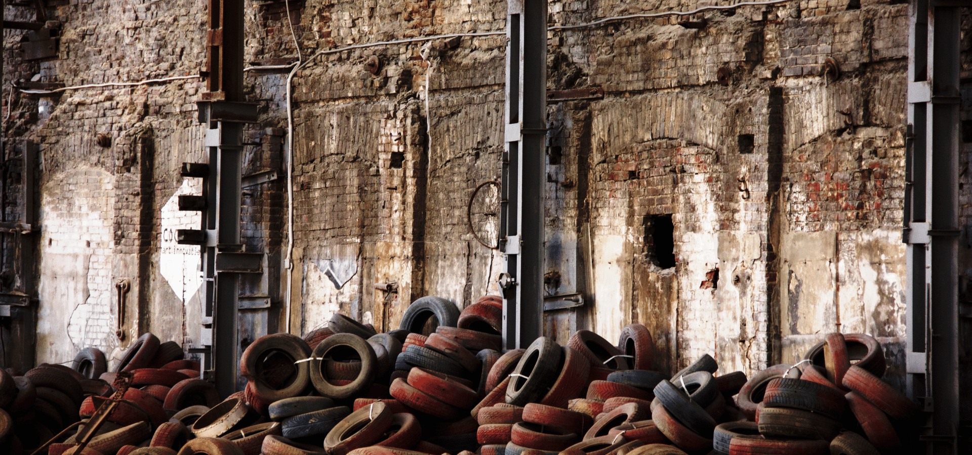 Tire Green Warehouse Facility and Staged Tire Recovery Materials