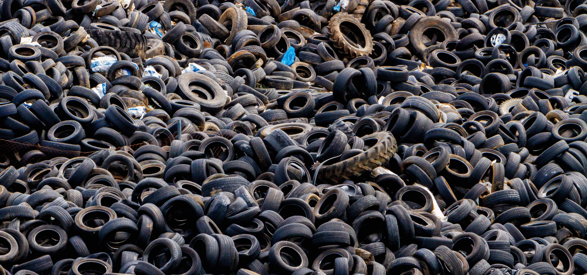 Dense Sea of Discarded Scrap Tires Depicting Scale of Material Recovery